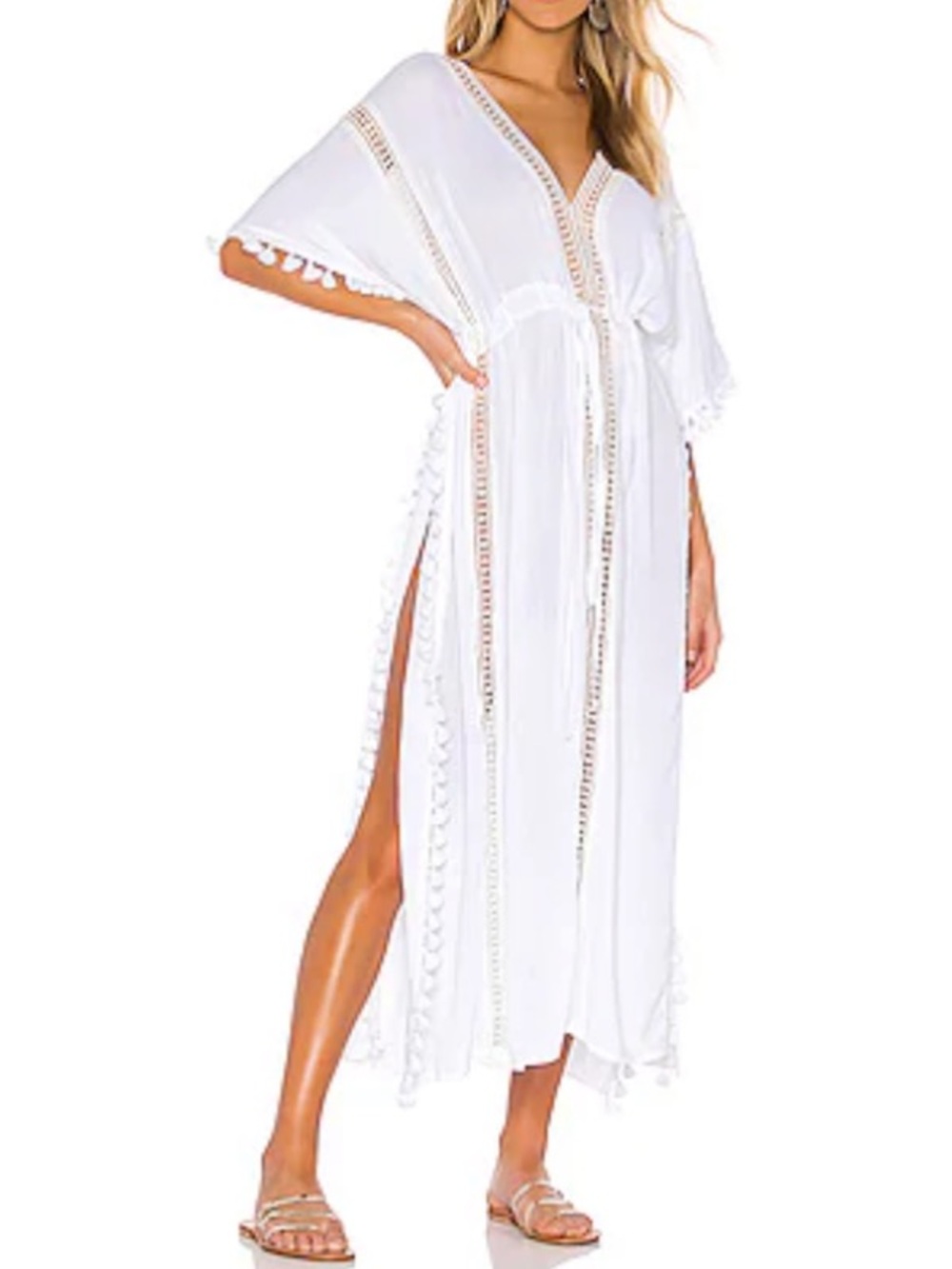 Michael Stars Farrah Caftan White Maxi Cover-Up
